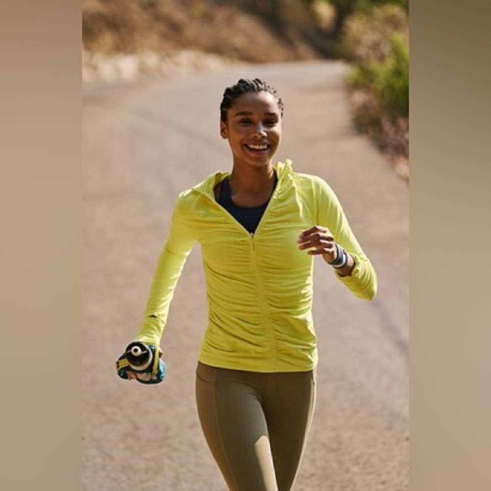 Free People FP Movement- NWT Wonderland Warmth 1/4 Zip Layer-HIGHLIGHTER YELLOW